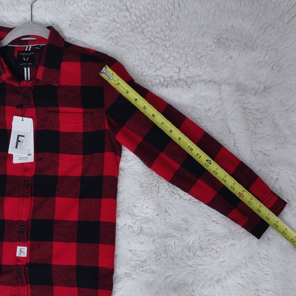 DENIM& FLOWER, Size 13/14,Kids Red and Black Plaid Shirt - Picture 16 of 17